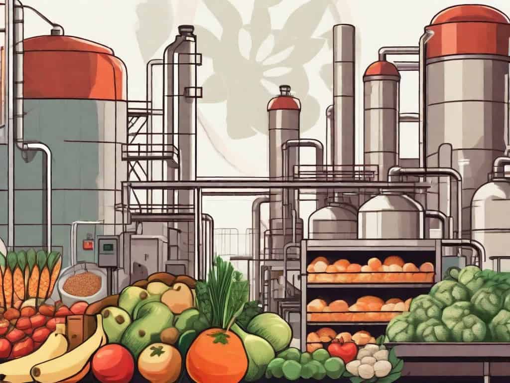 A food production factory with a large