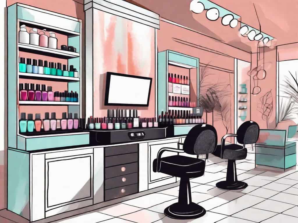 A well-appointed nail salon interior with different stations for manicures and pedicures
