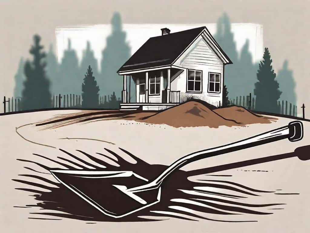 A shovel digging into the ground