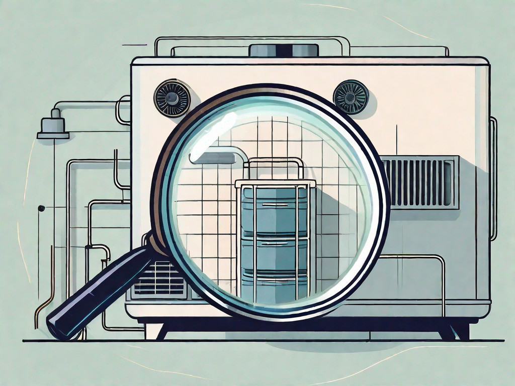 A hvac system with a magnifying glass over it
