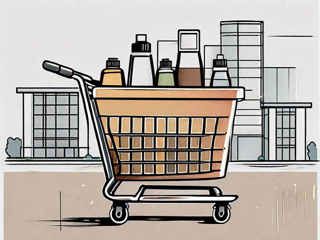 A shopping basket containing different types of oil and coating products