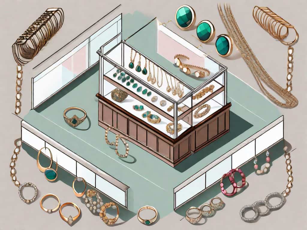 A jewelry store with a large "for sale" sign on it