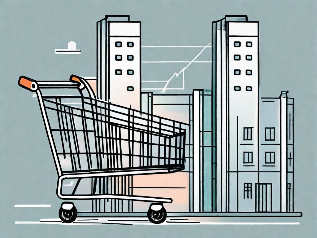 A shopping cart containing a building symbolizing an hr consulting firm