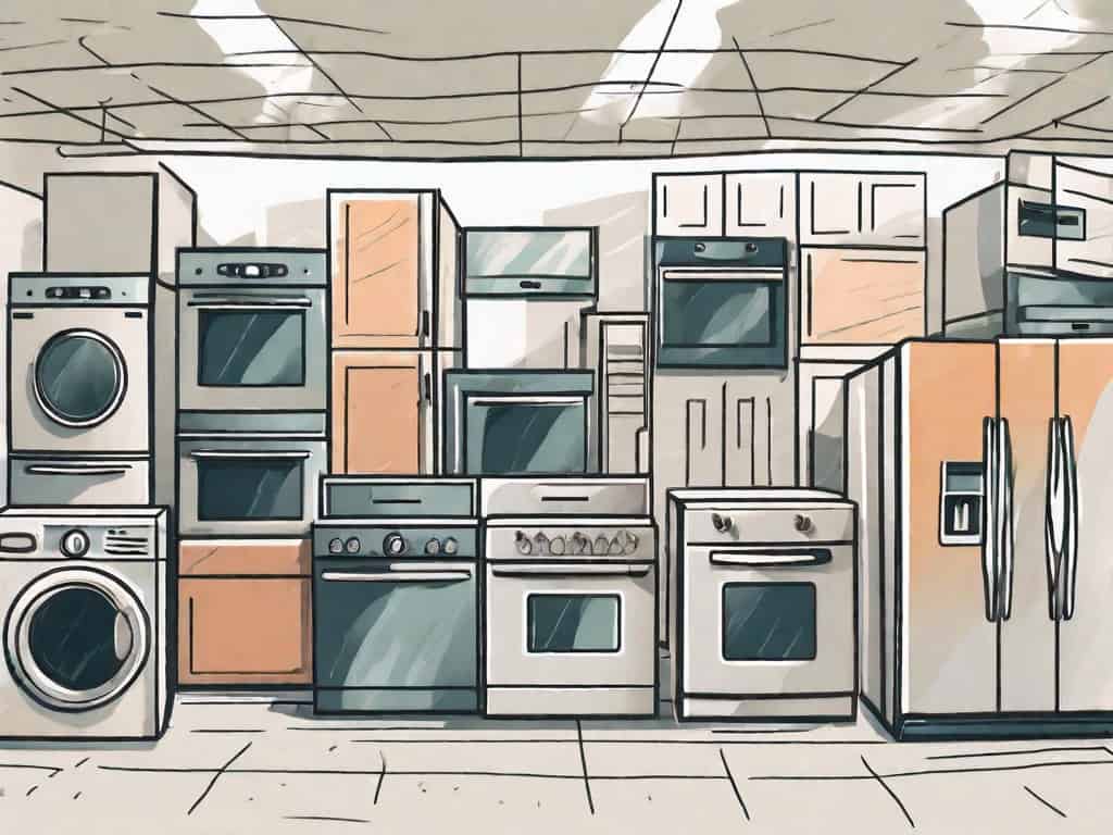 A home appliance store with various appliances like refrigerators