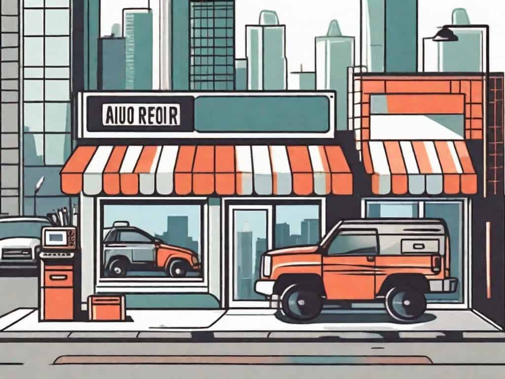An auto repair shop with various tools