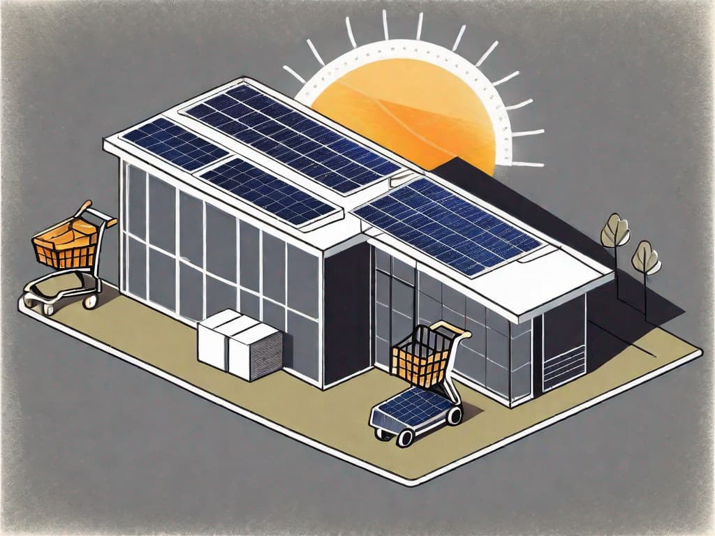 A solar panel company building with a large