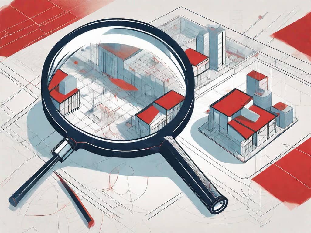A magnifying glass examining a stylized