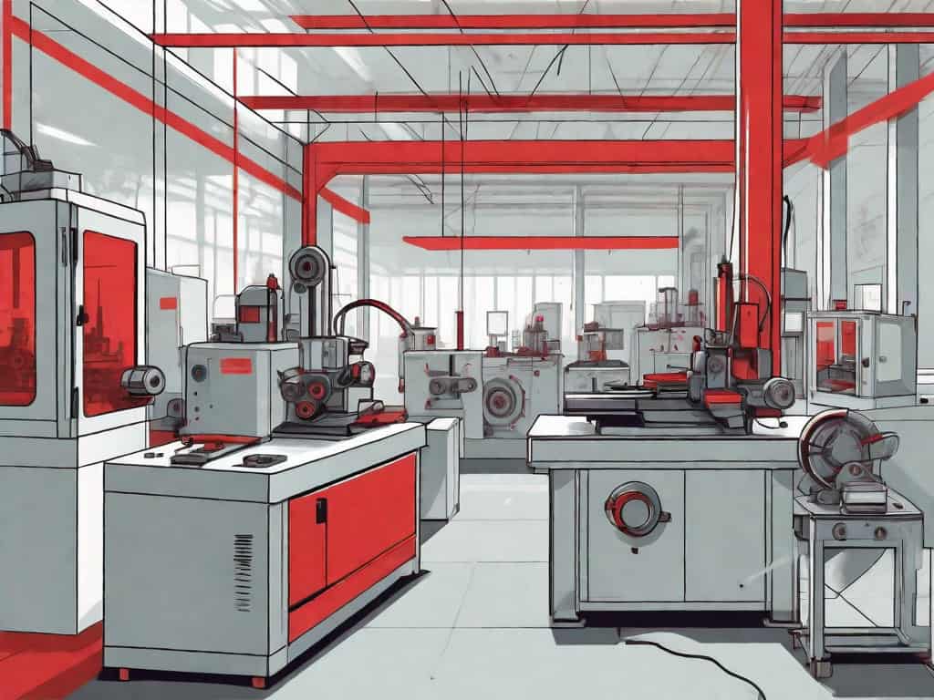 A precision machine shop with various machines