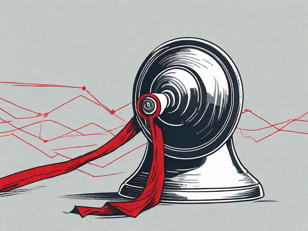 A service bell entangled in a red flag