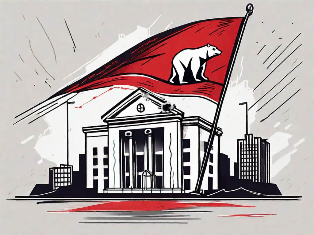 A red flag popping out of a stylized building representing a professional service firm