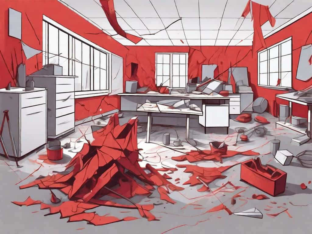 A sculpture studio in disarray