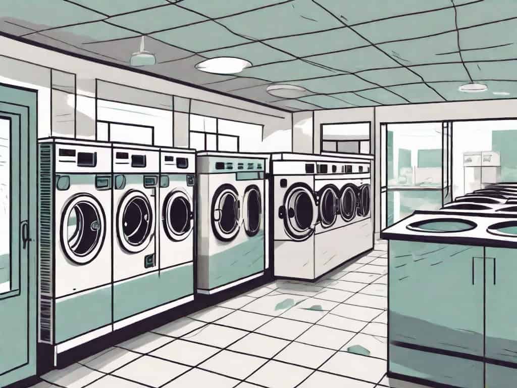 A laundromat with washing machines