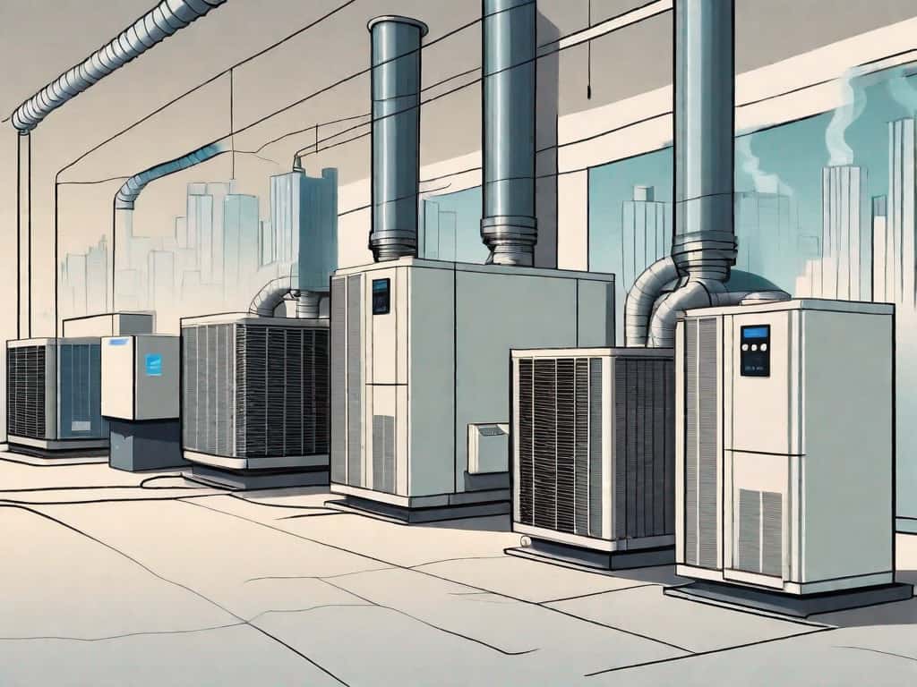 An hvac system with different parts highlighted