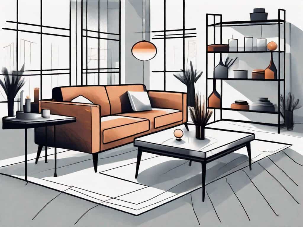 A furniture store with various types of furniture like sofas