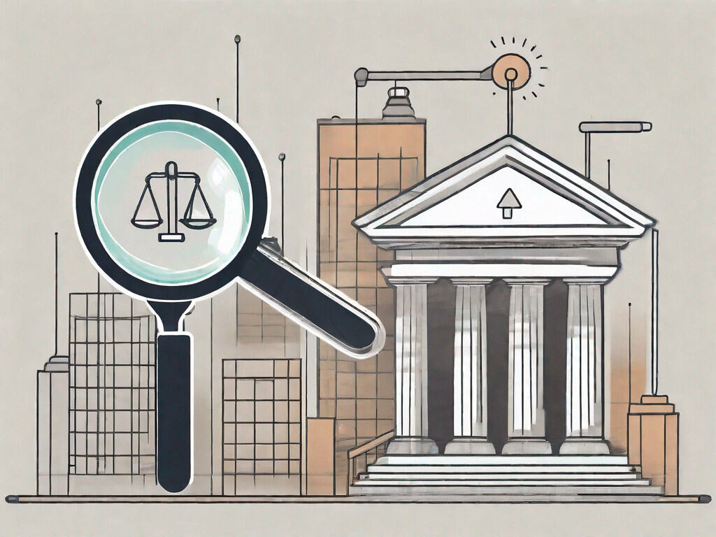 A magnifying glass hovering over a symbolic representation of an hr consulting firm