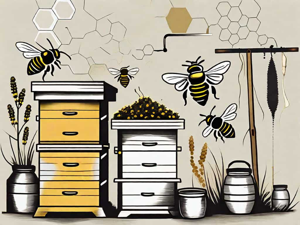 A beekeeping business setup with beehives
