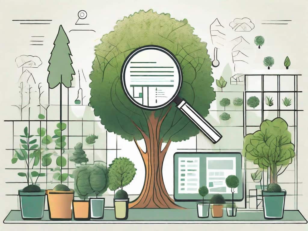 A lush tree nursery with a variety of different trees