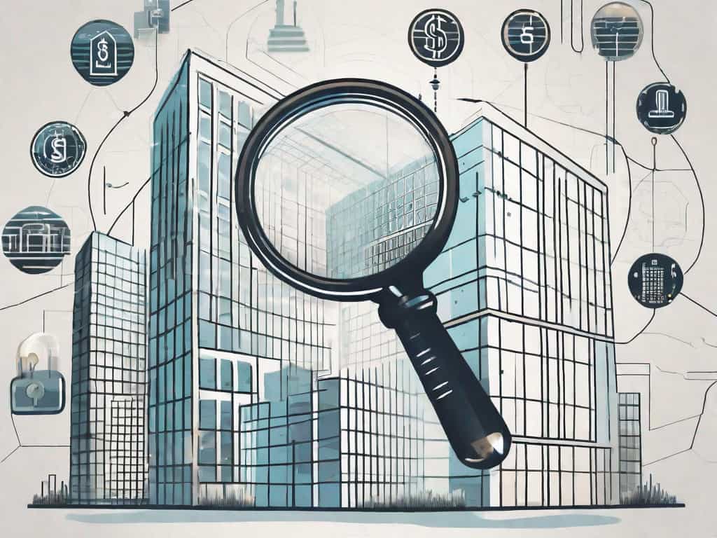 A magnifying glass focusing on a symbolic it contracting firm