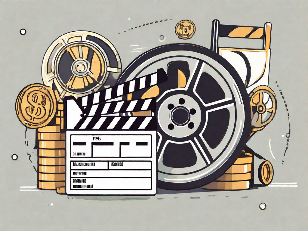 A film reel and clapperboard symbolizing a film production company