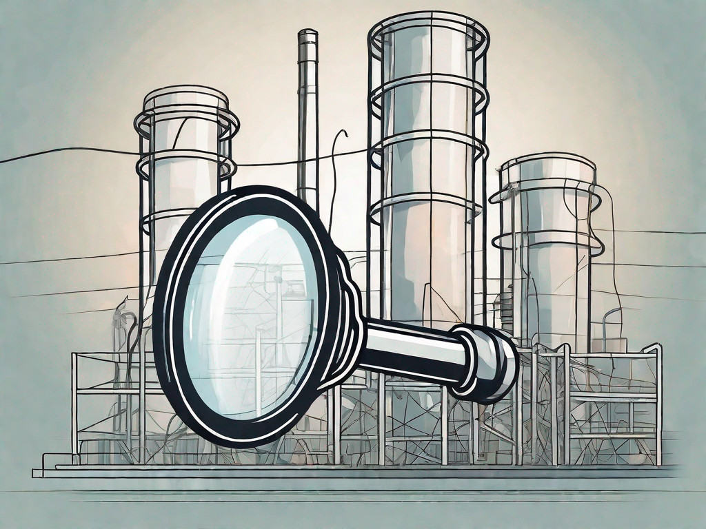 A magnifying glass focusing on an electrical plant
