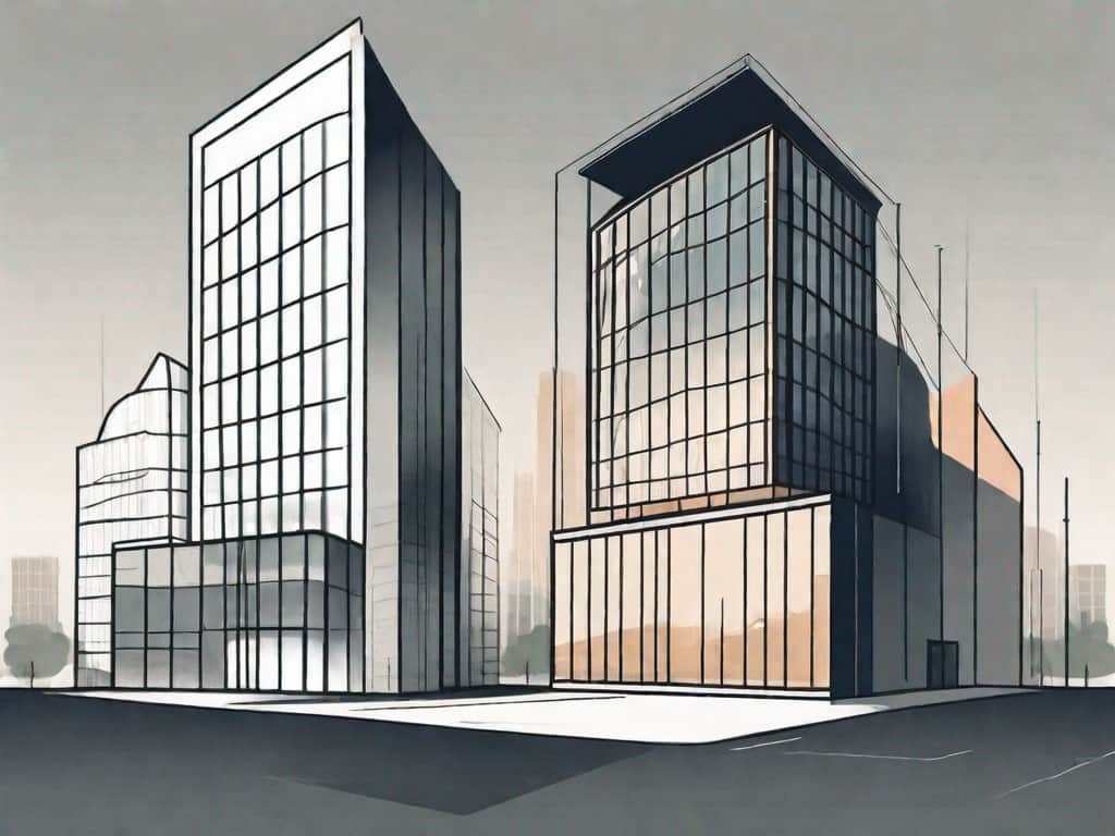 Two corporate buildings side by side