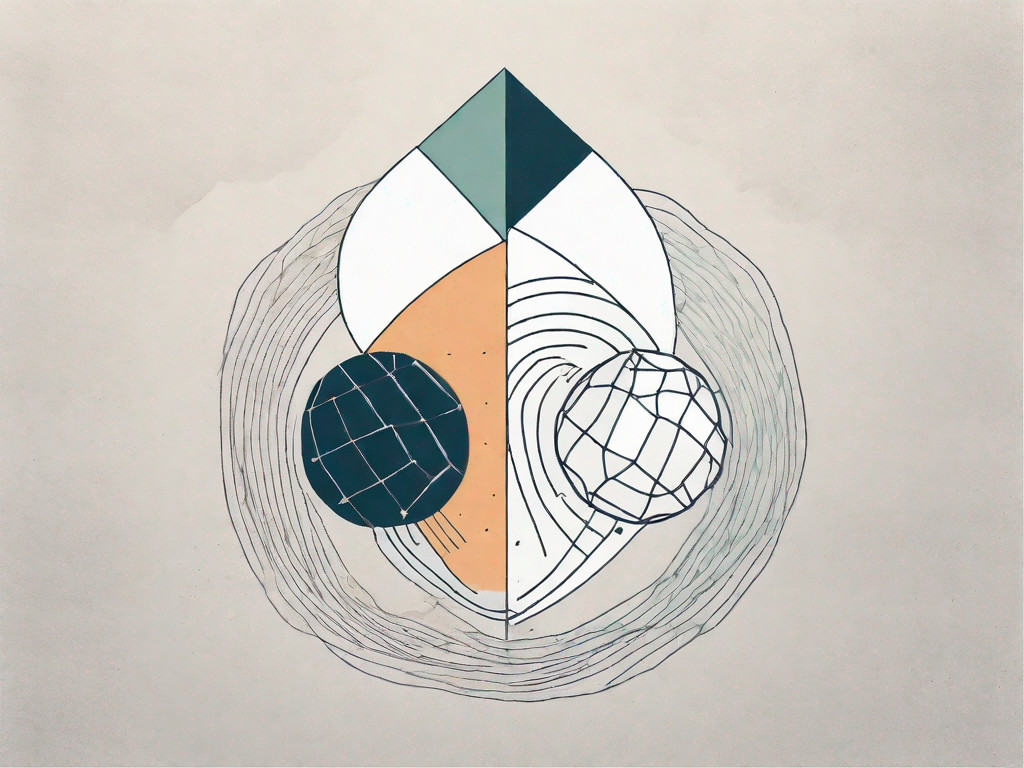 Two distinct entities merging horizontally on one side