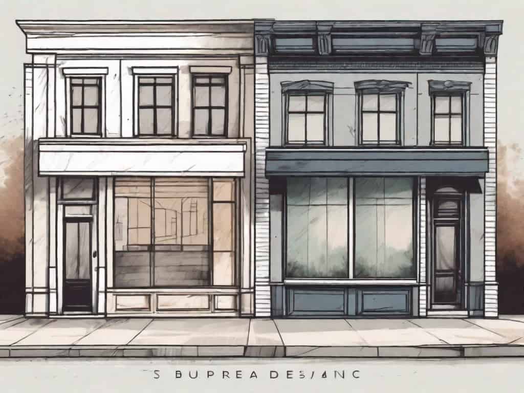 Two storefronts side by side