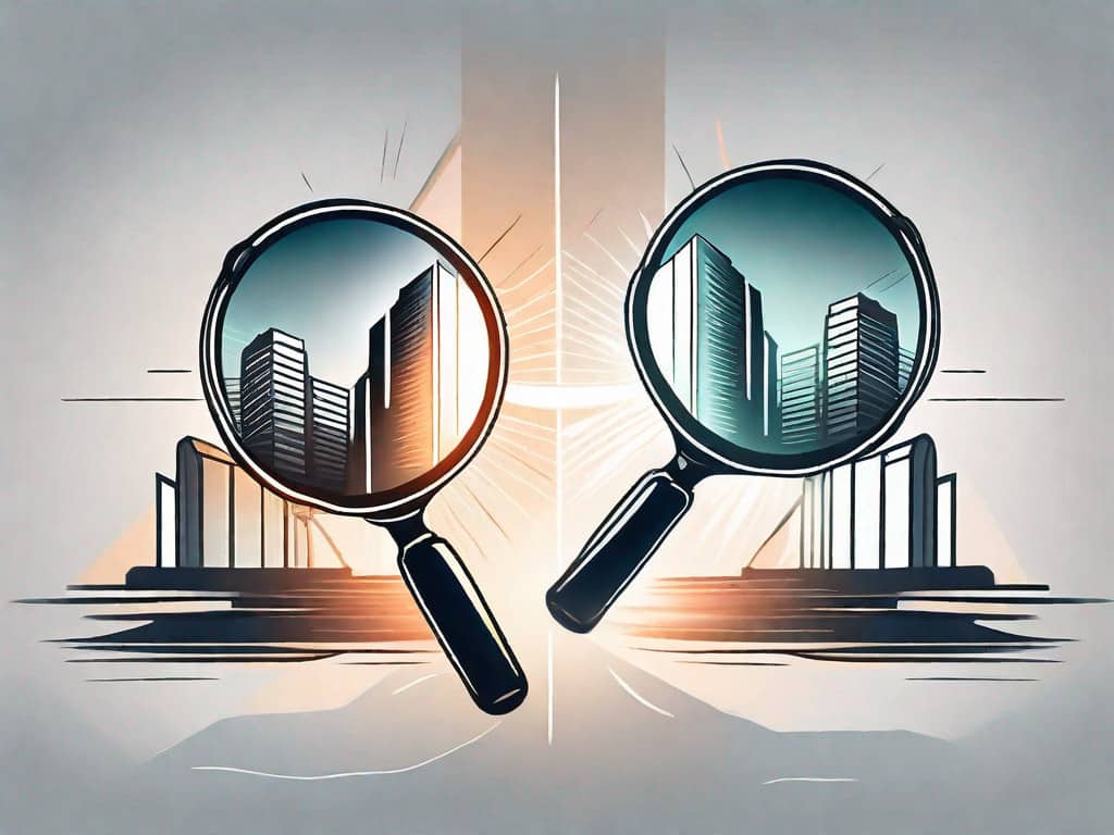 Two contrasting magnifying glasses