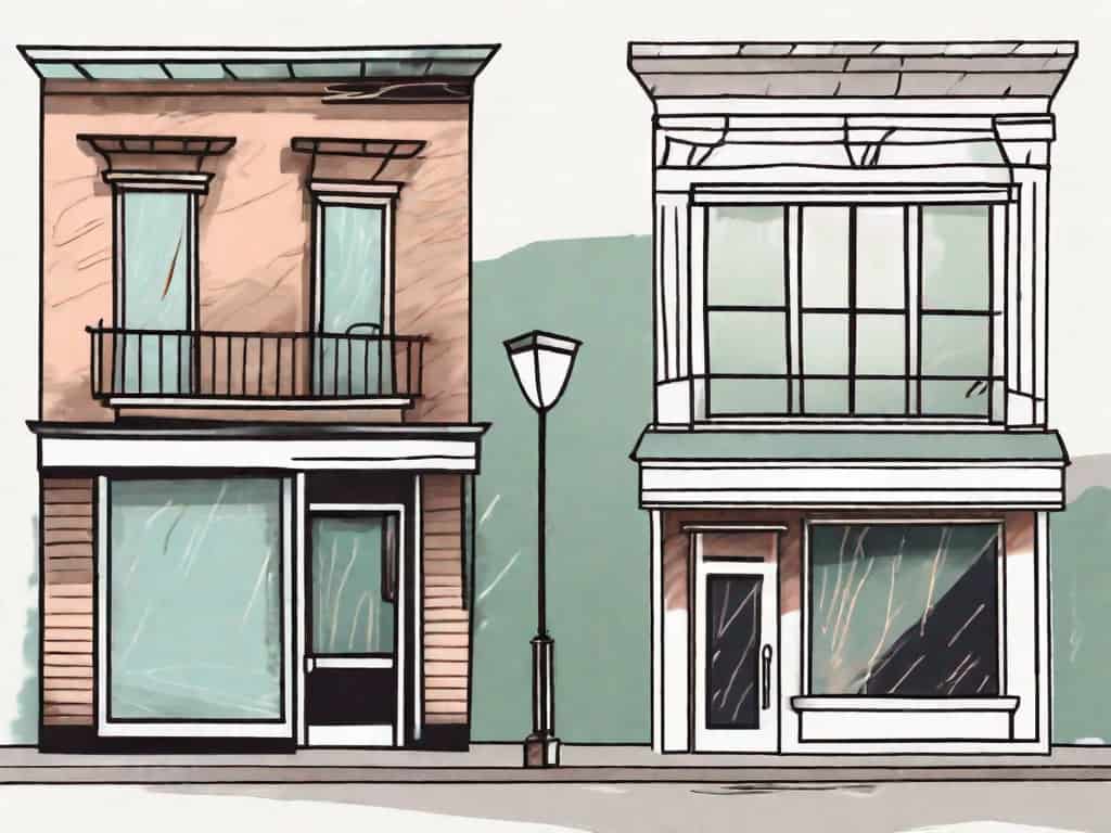 Two storefronts side by side