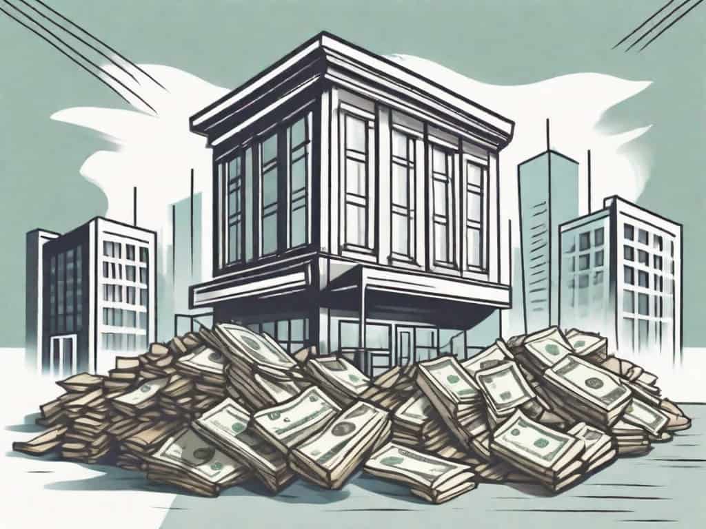 A business establishment being transformed into a pile of stocks