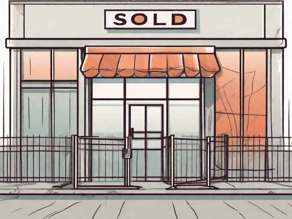 A business establishment with a "sold" sign in front