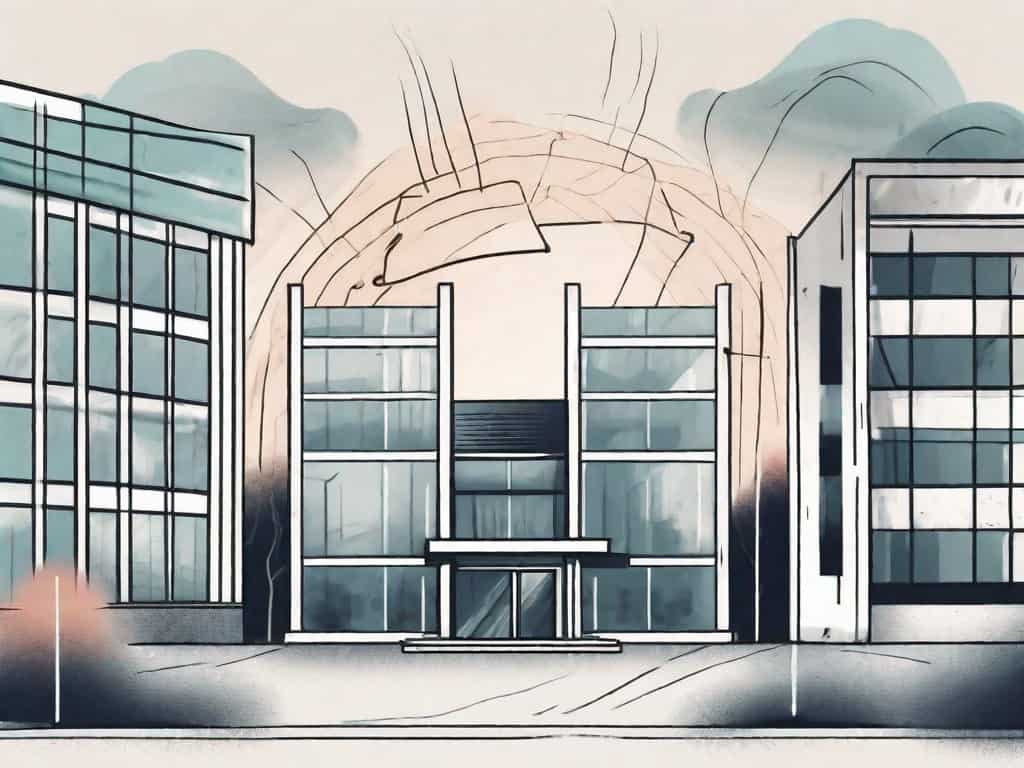 Two buildings symbolizing businesses