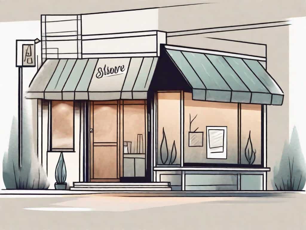 A small business store with a 'sold' sign hanging on the front