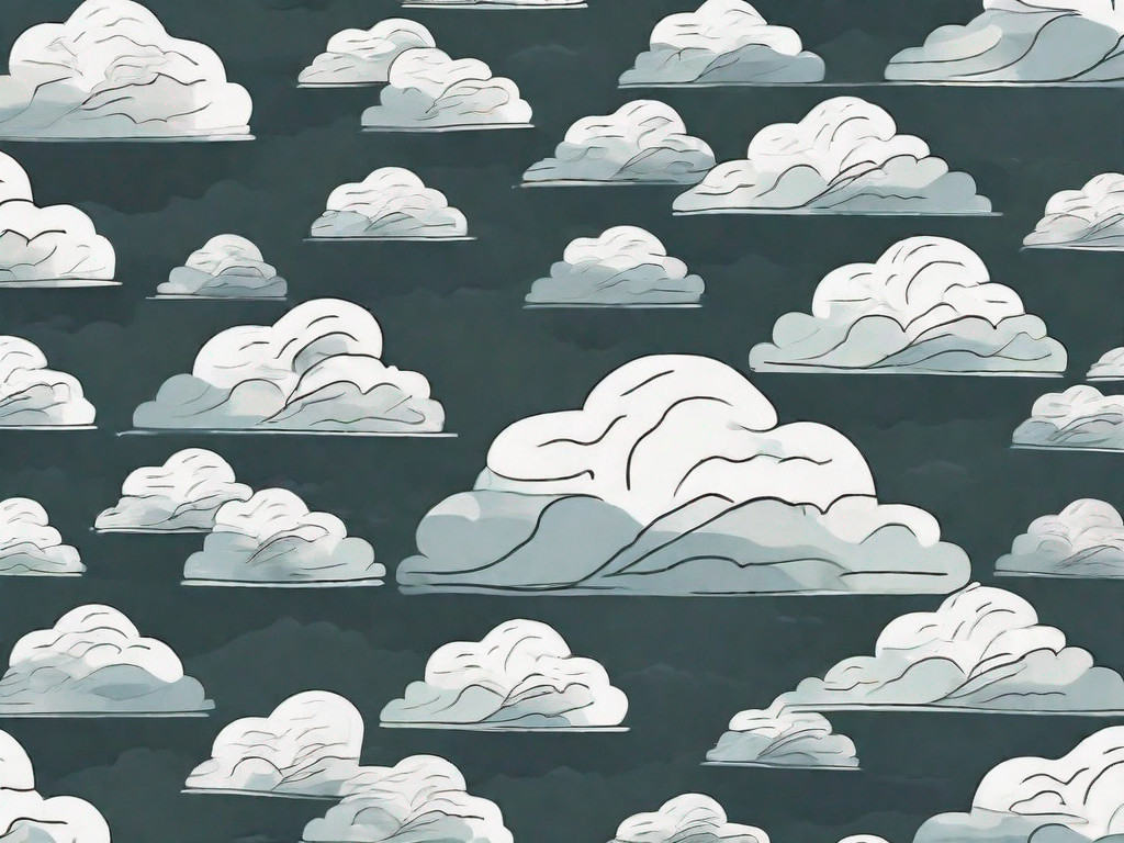 A business establishment with a storm cloud looming over it