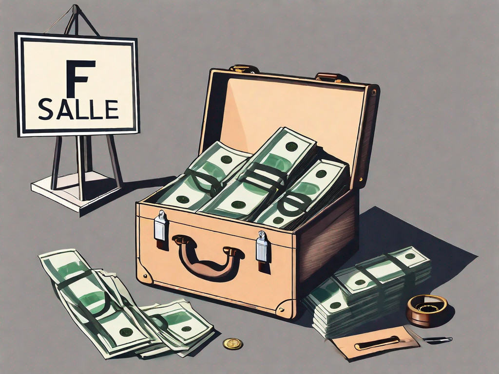 A business establishment with a 'for sale' sign