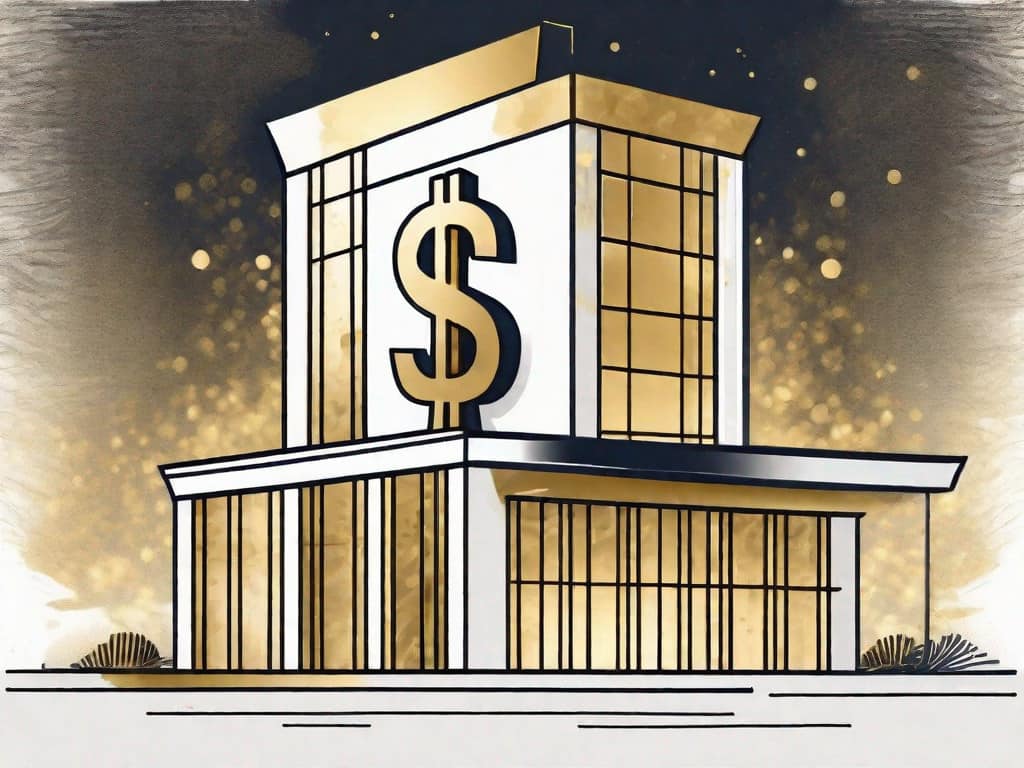 A business building with a large