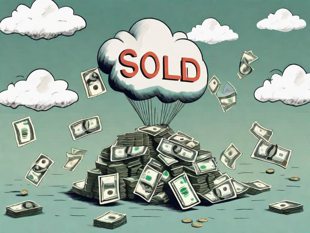 A business establishment with a sold sign