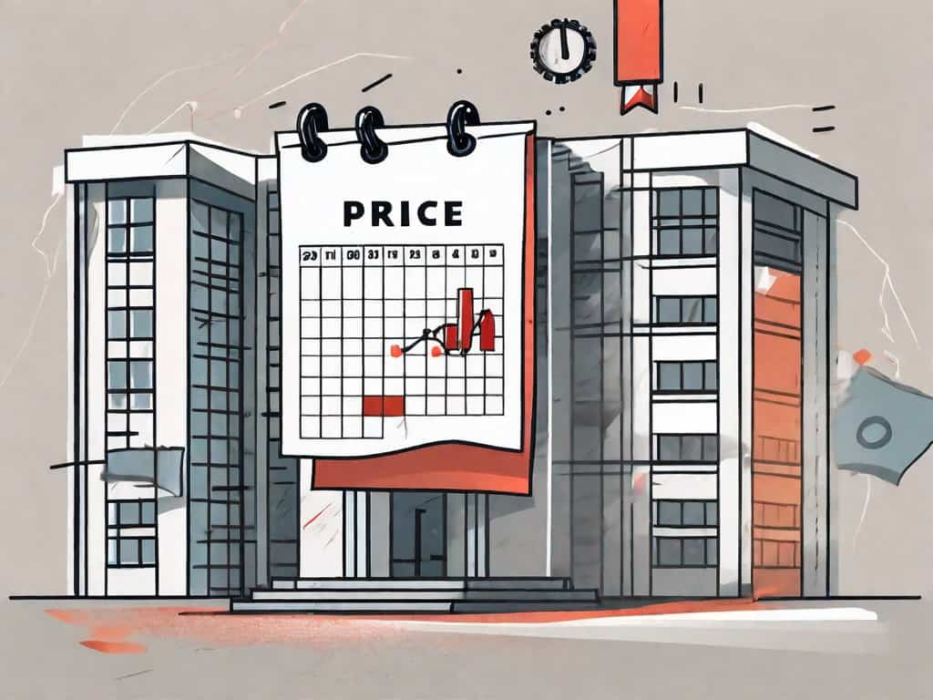 A business building with a price tag attached to it