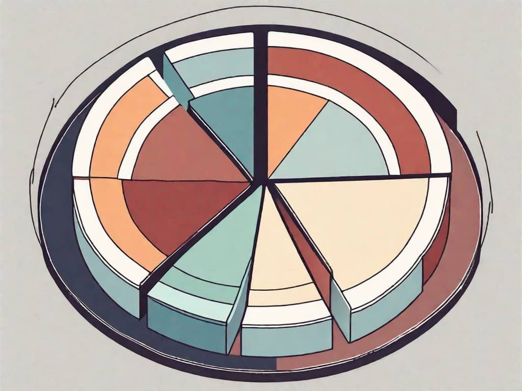 A pie chart being gradually reduced in size