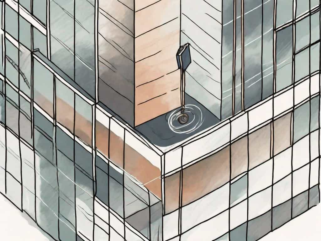 A business building being pulled by a large magnet