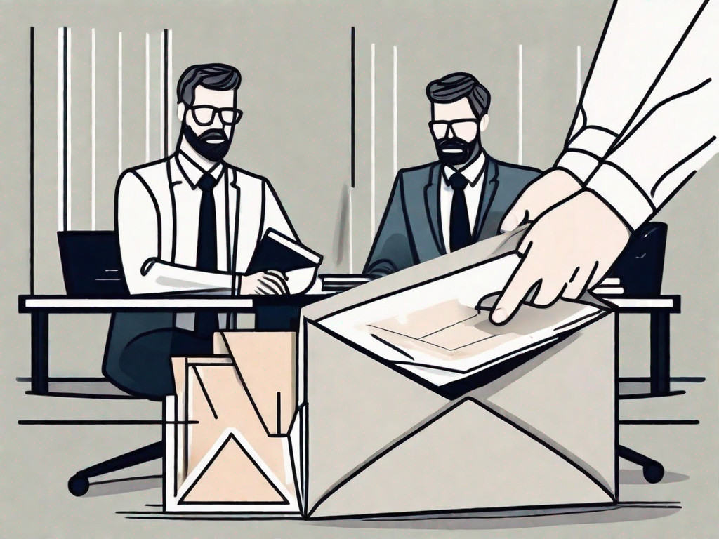 A business establishment with a sealed envelope on the foreground symbolizing the non-disclosure agreement