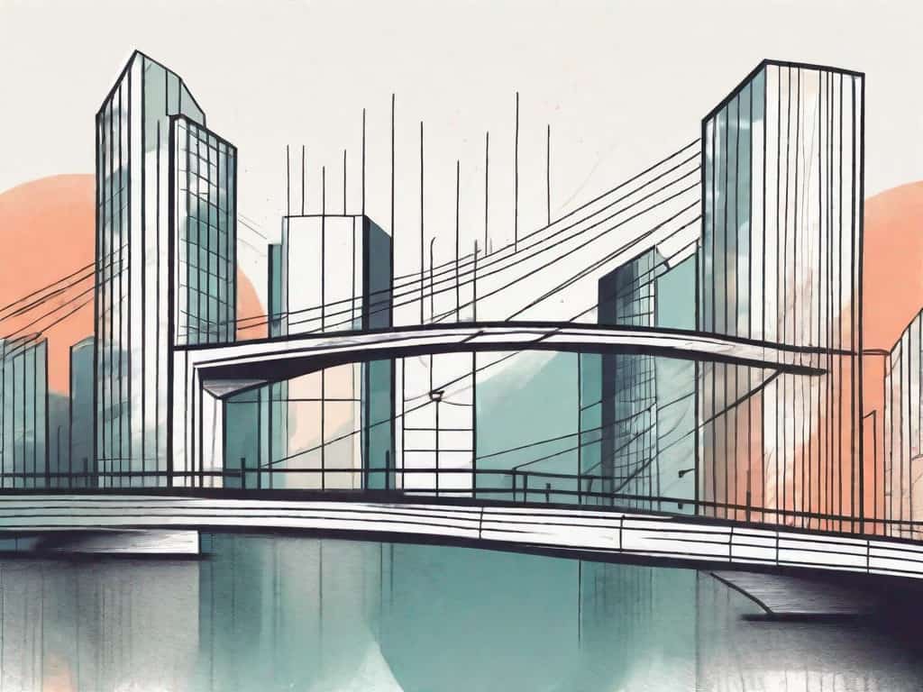 Two businesses represented as buildings