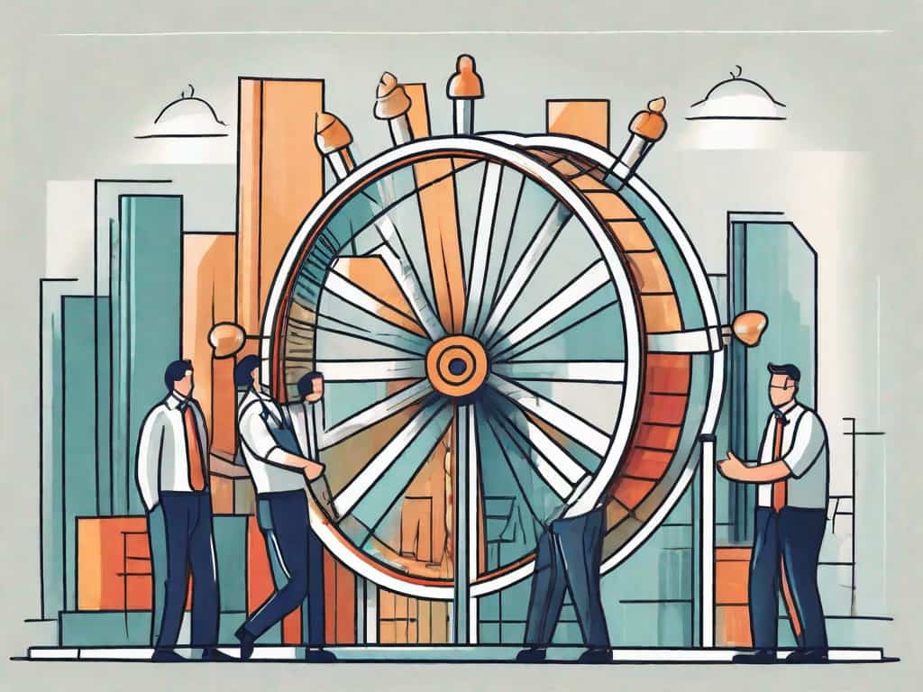 A business establishment on a rotating wheel