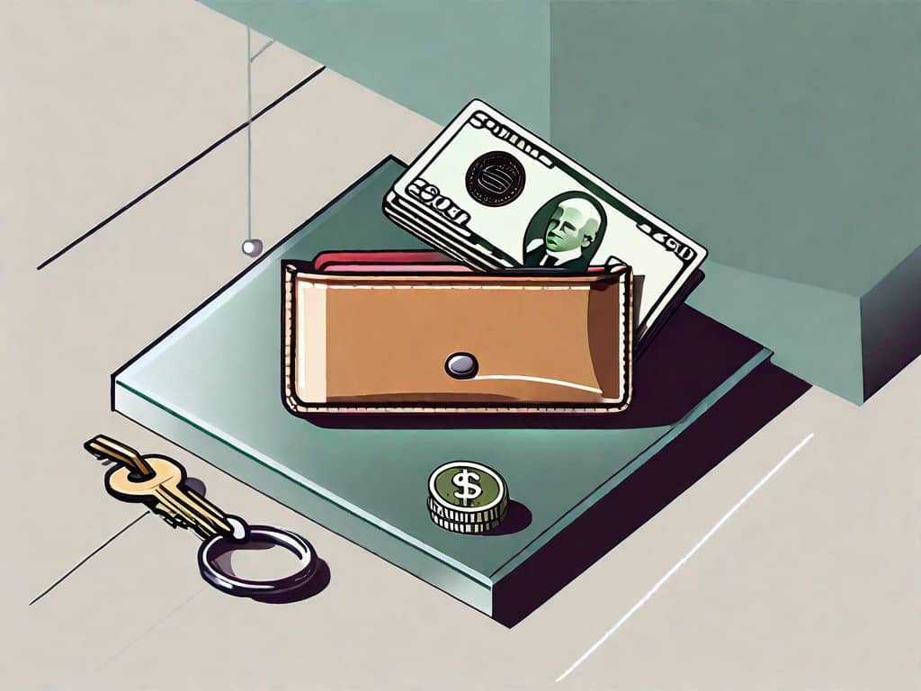 A wallet with cash and a key inside