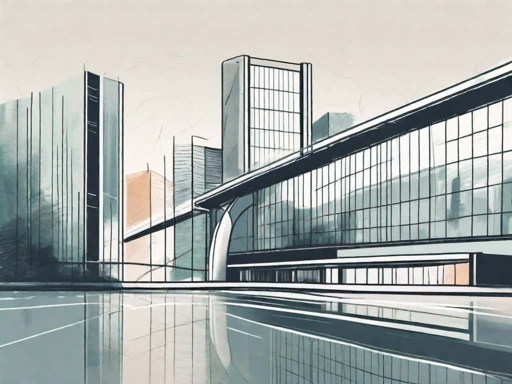 Two buildings symbolizing businesses