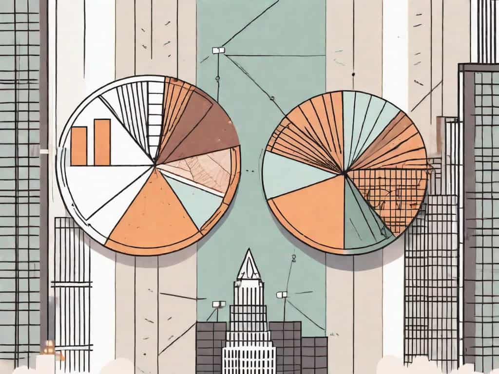 Two separate halves of a pie chart